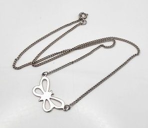 Sterling Silver Butterfly Necklace 2.8 G