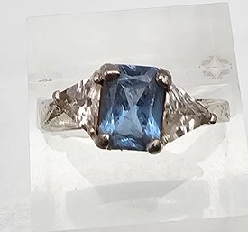 Topaz Sterling Silver Cocktail Ring Size 6.75 3 G