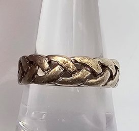 Sterling Silver Woven Ring Size 4.4 G