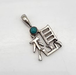 CG Turquoise Sterling Silver Pendant 1.6 G