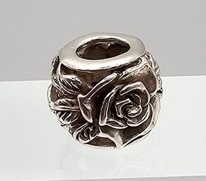 Enchanting SI Sterling Silver Rose Charm 2 G