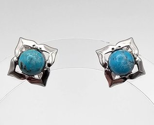PAJ Turquoise Sterling Silver Earrings 4.1 G