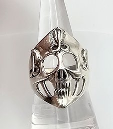 Sterling Silver Skull Ring Size 8.25 7.9 G