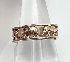Sterling Silver Elephant Ring Size 9.5 3.9 G