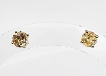 Citrine Gold Over Sterling Silver Earrings 1.2 G