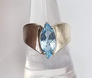 AJ Topaz Sterling Silver Cocktail Ring Size 8.25 6.4 G