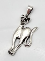 Sterling Silver Cat Pendant 5.6 G