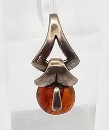 Amber Sterling Silver Pendant 2.3 G