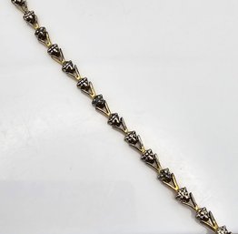 FAS Diamond Gold Over Sterling Silver Tennis Bracelet 7.4 G