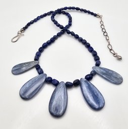 Jay King Mine Finds Lapis Apatite Sterling Silver Necklace 37.1 G