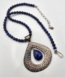 Jay King Mine Finds Lapis Sterling Silver Necklace 43 G