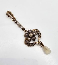 Victorian Pearl 14K Gold Lavalier 1.5 G