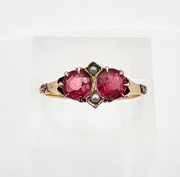 Pearl Pink Tourmaline 10K Gold Cocktail Ring Size 7 1.9 G Approximately 1 TCW