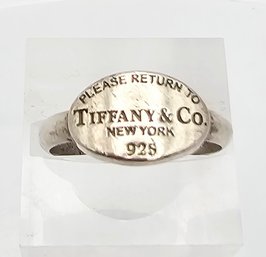 Tiffany & Co NY Sterling Silver Ring Size 6.75 4.4 G