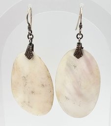 Mother Of Pearl Sterling Silver Drop Dangle Earrings 8.6 G