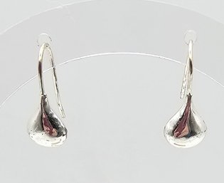 Sterling Silver Hollow Form Drop Dangle Earrings 1.2 G