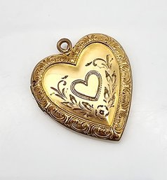 Gold Over Sterling Silver Heart Locket Pendant 5.1 G