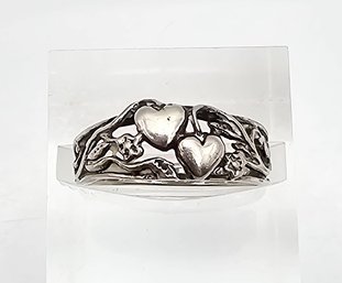 Sterling Silver Heart Ring Size 5.5 1.5 G
