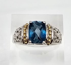 Topaz Sterling Silver Cocktail Ring Size 6 4.8 G Approximately 2 TCW