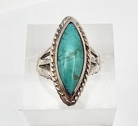 Turquoise Sterling Silver Ring Size 4.5 3.8 G