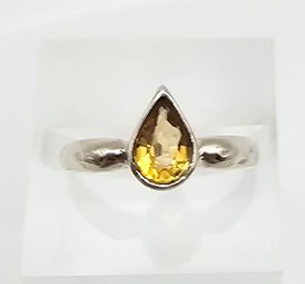 Citrine Sterling Silver Cocktail Ring Size 6 1.6 G Approximately 0.75 TCW