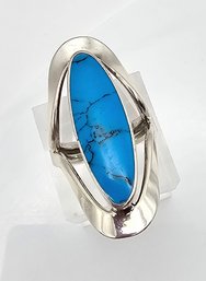 Turquoise Sterling Silver Ring Size 6 11.3 G