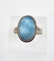 Larimar Sterling Silver Ring Size 6 2.4 G