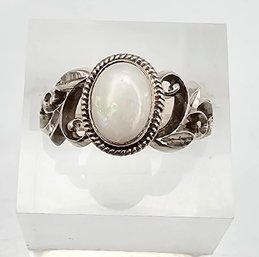 Opal Sterling Silver Cocktail Ring Size 5 3 G Approximately 1.75 TCW