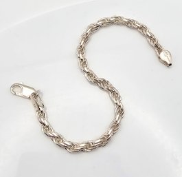 Sterling Silver Rope Chain Bracelet 12.2 G
