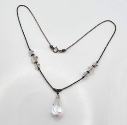 Crystal Liquid Silver Sterling Silver Necklace 7.4 G