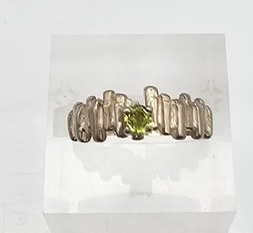 Peridot Sterling Silver Cocktail Ring Size 4.75 2.5 G