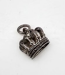Signed Sterling Silver Crown Charm 1.1 G