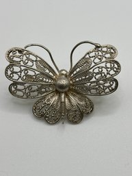 Ornate Sterling Butterfly Brooch 6.45g