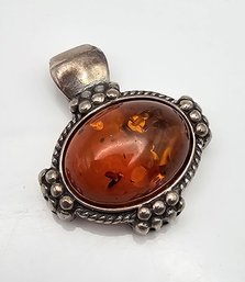 Amber Sterling Silver Pendant 7.2 G