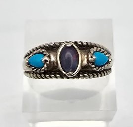 Carolyn Pollack Relios Southwestern Turquoise Sterling Silver Ring Size 9.5 5.4 G