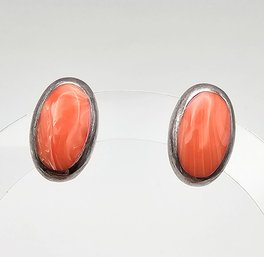 Mexico Spiney Oyster Sterling Silver Earrings 3.5 G
