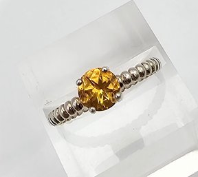 OT Citrine Sterling Silver Cocktail Ring Size 7.5 1.8 G Approximately 0.85 TCW