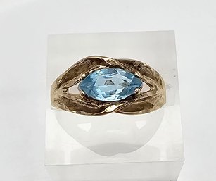 DTC Topaz Gold Over Sterling Silver Cocktail Ring Size 7.25 3.9 G Approximately 1 TCW