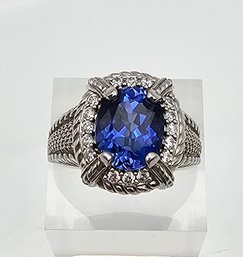 Judith Ripka Cubic Zirconia Sterling Silver Cocktail Ring Size 8.25 10.5 G