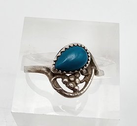 Turquoise Sterling Silver Ring Size 5.75 1.5 G