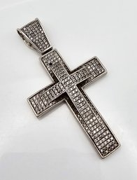PJ Clear Stone Sterling Silver Cross Pendant 20 G