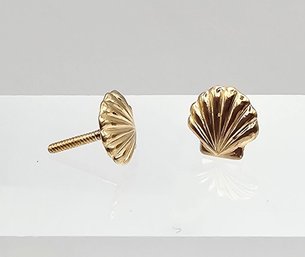 Baby 14K Gold Shell Earrings 0.2 G