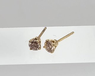 '?TC' Diamond 14K Gold Stud Earrings 0.3 G Approximately 0.30 TCW