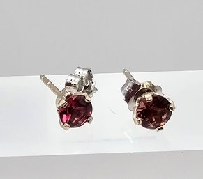 'RGC' Pink Tourmaline 14K Gold Stud Earrings 0.7 G Approximately 0.40 TCW