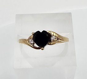 Sapphire 10K Gold Cocktail Ring Size 6.5 1.7 G Approximately 0.65 TCW