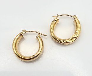 'JCM' 14K Gold Hoop Earrings 1.5 G