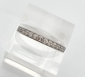 'CW' Diamond Sterling Silver Wedding Ring Size 8.75 2.3 G