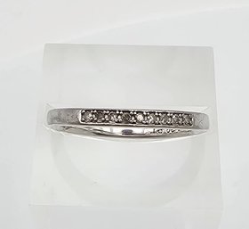'EC' Diamond Sterling Silver Wedding Ring Size 6.5 2.1 G