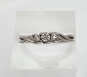 'JJ' Diamond Sterling Silver Cocktail Ring Size 6.25 1.8 G