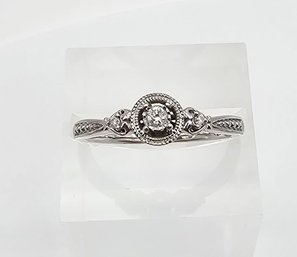 'I' Diamond Sterling Silver Cocktail Ring Size 6.5 1.8 G
